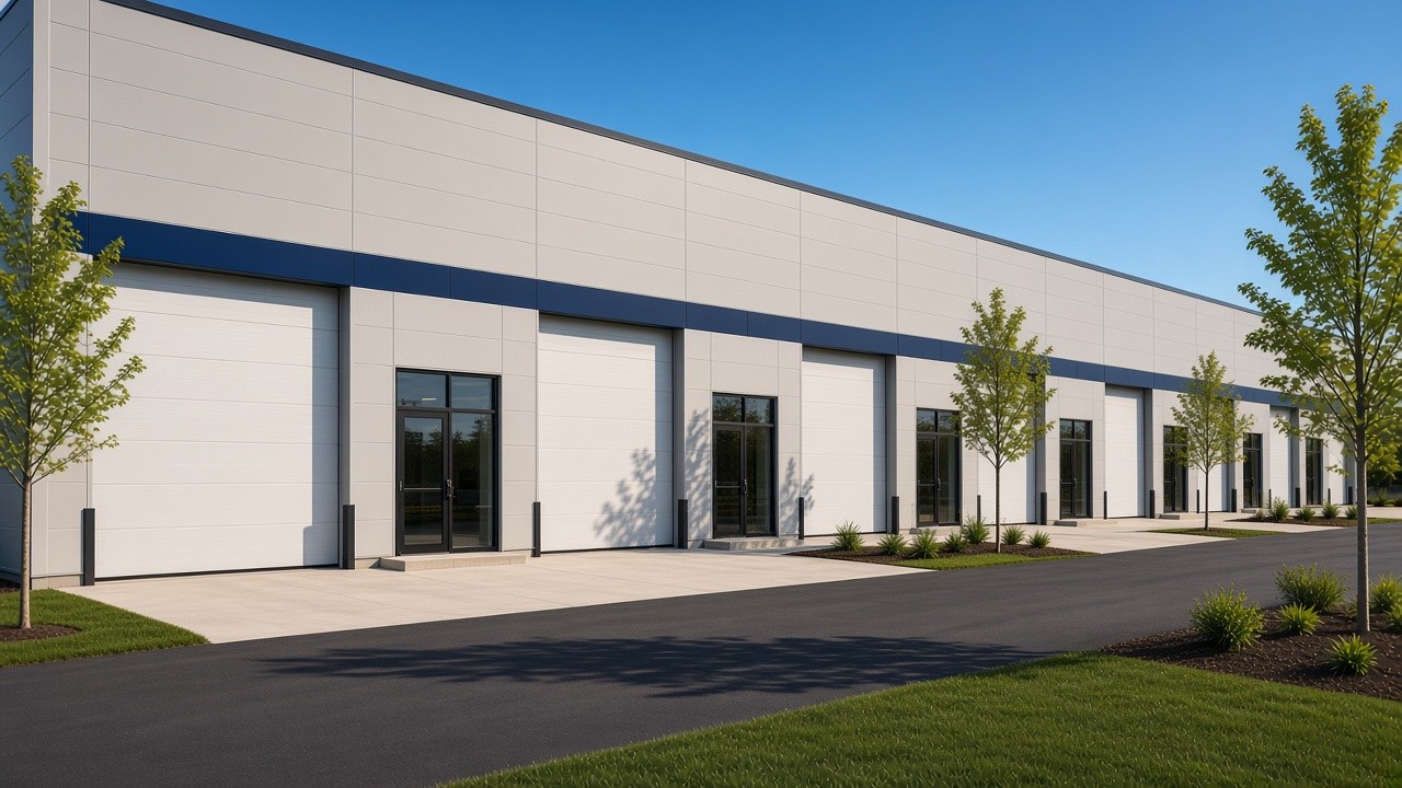 Small-bay flex warehouse with overhead doors